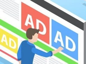 Graphic of ads on a computer screen