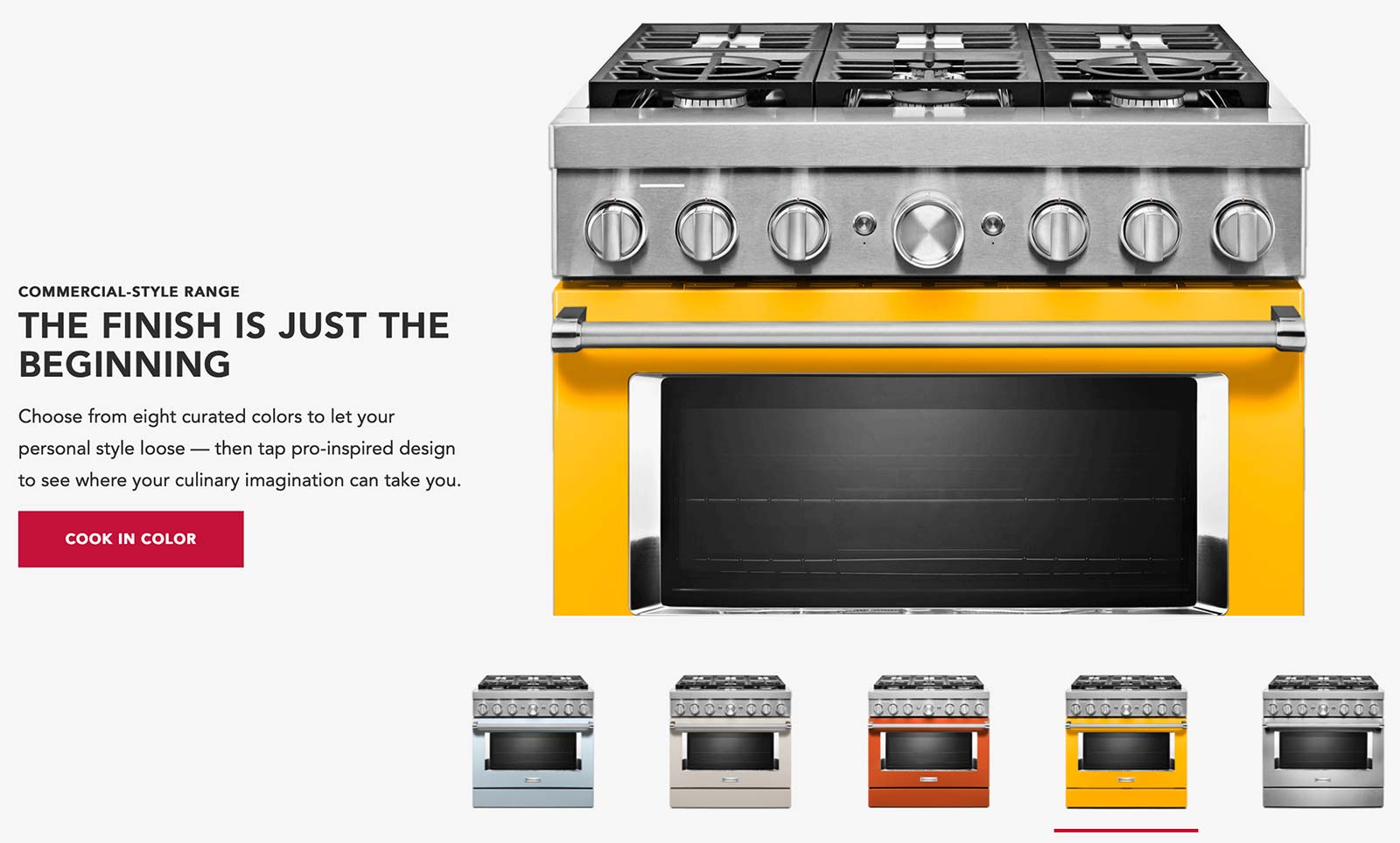 KitchenAid's trending colors, as seen on its major appliances.