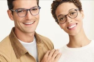 Warby Parker Open Graph photo of male and female wearing eyeglasses
